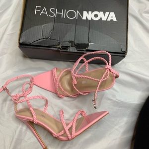 Pink strap heels